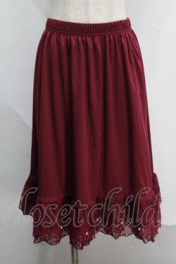 画像1: axes femme / レース重ねペチスカート  ワイン S-25-07-16-056-AX-SK-HR-ZS
