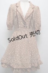 axes femme / ドットワンピース  ベージュ S-25-07-16-014-AX-OP-HR-ZS
