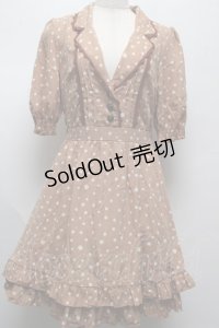 axes femme / ドットワンピース  ベージュ S-25-07-16-014-AX-OP-HR-ZS