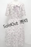 axes femme / ローズ柄襟付きワンピース  ピンク S-25-07-16-019-AX-OP-HR-ZS