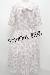 axes femme / ローズ柄襟付きワンピース  ピンク S-25-07-16-019-AX-OP-HR-ZS