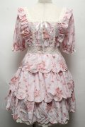 LIZ LISA / ローズスカラップ半袖ワンピース  ピンク S-25-07-16-021-LO-OP-HR-ZS