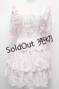 LIZ LISA / ローズスカラップ半袖ワンピース  ピンク S-25-07-16-021-LO-OP-HR-ZS