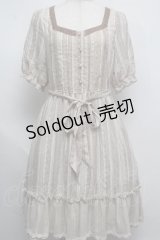 axes femme / レースストライプ柄ワンピース  ベージュ S-25-07-16-025-AX-TO-HR-ZS
