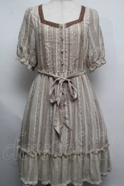 画像1: axes femme / レースストライプ柄ワンピース  ベージュ S-25-07-16-025-AX-TO-HR-ZS