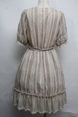 画像2: axes femme / レースストライプ柄ワンピース  ベージュ S-25-07-16-025-AX-TO-HR-ZS