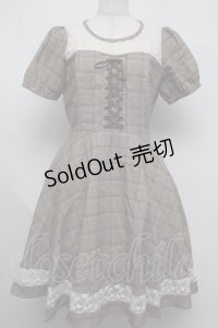 axes femme / グレンチェックビスチェワンピース  ブラウン S-25-07-16-027-AX-OP-HR-ZS