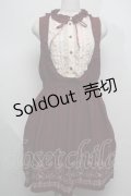 axes femme / 刺繍入りノースリーブワンピース  ワイン S-25-07-16-031-AX-OP-HR-ZS