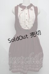 axes femme / 刺繍入りノースリーブワンピース  ワイン S-25-07-16-031-AX-OP-HR-ZS
