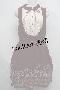 axes femme / 刺繍入りノースリーブワンピース  ワイン S-25-07-16-031-AX-OP-HR-ZS