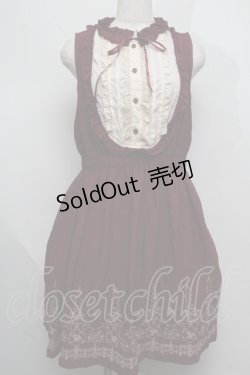 画像1: axes femme / 刺繍入りノースリーブワンピース  ワイン S-25-07-16-031-AX-OP-HR-ZS