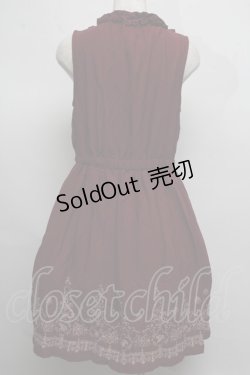 画像2: axes femme / 刺繍入りノースリーブワンピース  ワイン S-25-07-16-031-AX-OP-HR-ZS