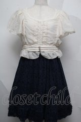axes femme / ブラウスドッキングワンピース  オフｘ紺 S-25-07-16-038-AX-OP-HR-ZI