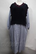 Jane Marple Dans Le Salon / Tilden vest and stripe trompe-l'oeil dress  サックスｘ紺 S-25-07-16-039-JM-OP-AS-ZS