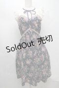 axes femme / ばら柄ノースリワンピース  紺 S-25-07-16-042-AX-OP-HR-ZI