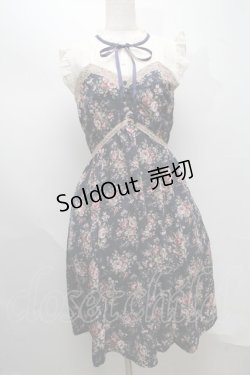 画像1: axes femme / ばら柄ノースリワンピース  紺 S-25-07-16-042-AX-OP-HR-ZI