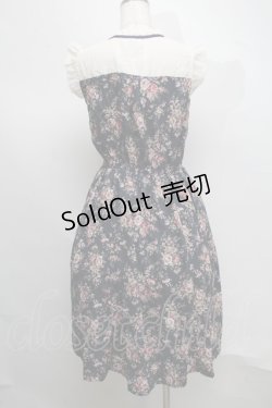 画像2: axes femme / ばら柄ノースリワンピース  紺 S-25-07-16-042-AX-OP-HR-ZI