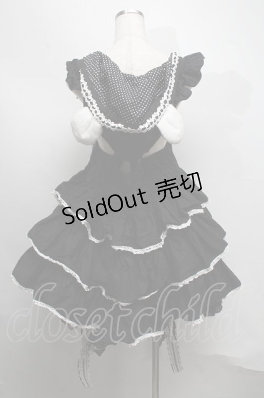 画像2: MAM / ハニーホイップキャンディーフードサロペット  黒ｘ白 S-25-07-16-048-LO-SK-AS-ZS (2)