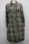 画像1: axes femme / レース切替チェックシャツワンピース  グリーン S-25-07-17-049-AX-PA-HR-ZI (1)