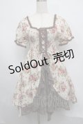 axes femme / レース切替花柄ワンピース  キナリｘブラウン S-25-07-17-050-AX-OP-HR-ZS