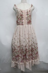 axes femme / 薔薇柄マキシワンピース  ピンク S-25-07-17-051-AX-OP-HR-ZS