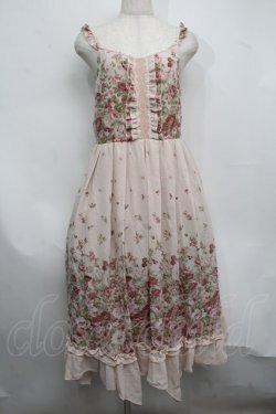画像1: axes femme / 薔薇柄マキシワンピース  ピンク S-25-07-17-051-AX-OP-HR-ZS