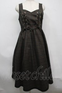 axes femme POETIQUE / レースアップロングワンピース  カーキ S-25-07-17-058-AX-OP-HR-ZS