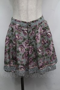axes femme / 裾レース花柄キュロット  グリーンｘパープル S-25-07-17-062-AX-PA-HR-ZS