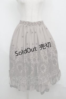 画像1: axes femme / パネルフロッキーミディスカート  ブラウン S-25-07-17-064-AX-SK-HR-ZS