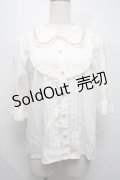 axes femme POETIQUE / 薔薇モチーフ付ブラウス  オフ S-25-07-17-006-AX-BL-HR-ZI