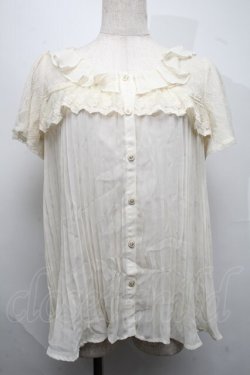 画像1: axes femme / レース切替透かしブラウス  キナリ S-25-07-17-007-AX-BL-HR-ZS