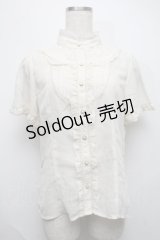 axes femme / W切り替えスタンドブラウス  キナリ S-25-07-17-018-AX-BL-HR-ZS