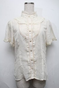 axes femme / W切り替えスタンドブラウス  キナリ S-25-07-17-018-AX-BL-HR-ZS