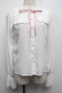 Ank Rouge / セーラーブラウス  白 S-25-07-17-021-CA-BL-AS-ZS