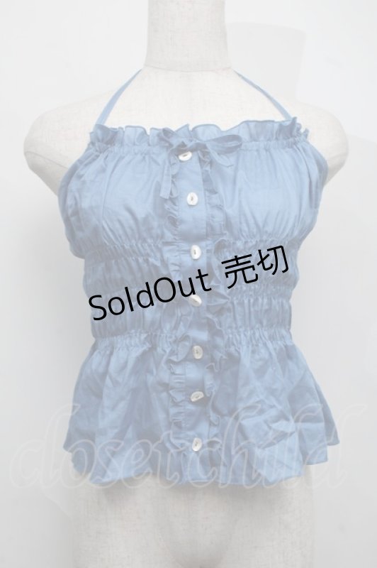 画像1: Jane Marple Dans Le Salon / シャーリングトップス  ブルー S-25-07-17-030-JM-TO-AS-ZT483 (1)