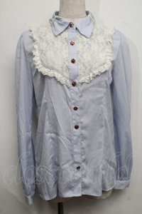 Ank Rouge / レースデザインブラウス  サックス S-25-07-17-031-CA-BL-AS-ZS