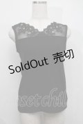 axes femme / 繊細レースタンク  黒 S-25-07-17-032-AX-TO-HR-ZS