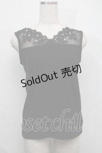axes femme / 繊細レースタンク  黒 S-25-07-17-032-AX-TO-HR-ZS