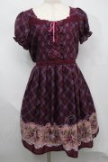 axes femme / ローズチェックワンピース  パープル S-25-07-17-041-AX-TO-HR-ZS