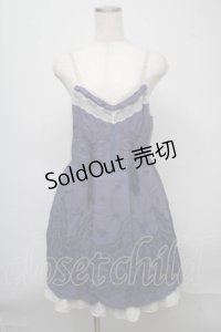 axes femme / オパール花パネルフレアーワンピース  紺 S-25-07-18-042-AX-SK-HR-ZS