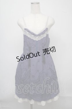 画像1: axes femme / オパール花パネルフレアーワンピース  紺 S-25-07-18-042-AX-SK-HR-ZS