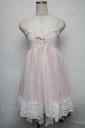 axes femme POETIQUE / レーシーキャミワンピース  ピンク S-25-07-18-047-AX-OP-HR-ZS