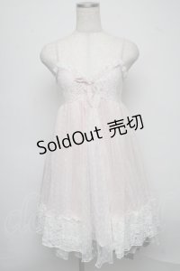 axes femme POETIQUE / レーシーキャミワンピース  ピンク S-25-07-18-047-AX-OP-HR-ZS
