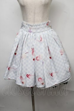 画像1: Ank Rouge / クリームソーダギンガムスカート  サックス S-25-07-18-055-CA-PA-AS-ZS