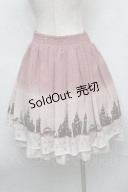 画像2: axes femme / グラデーションお城柄スカート  ピンク S-25-07-18-058-AX-SK-AS-ZS