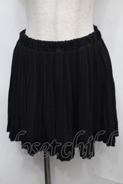 画像1: axes femme / レース使いプリーツキュロット  黒 S-25-07-18-060-AX-SK-HR-ZS