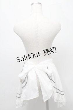 画像2: ALICE and the PIRATES / アリスのローンフリルエプロン  白ｘ黒 S-25-07-18-012-PA-SK-HR-ZS
