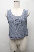 axes femme / お花レースタンクトップ  ブルー S-25-07-18-013-AX-TO-HR-ZS