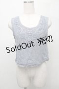 axes femme / お花レースタンクトップ  ブルー S-25-07-18-013-AX-TO-HR-ZI