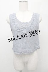 axes femme / お花レースタンクトップ  ブルー S-25-07-18-013-AX-TO-HR-ZI